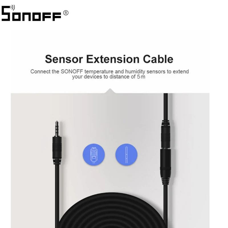 

SONOFF AL560 Sensor Extension Cable For DS18B20 AM2301 SI7021 Single Remote Control Switch High Accuracy Sensors Temperature 5M