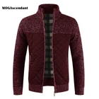 Мужской зимний флисовый свитер, плотный шерстяной кардиган в стиле пэчворк, облегающие вязаные куртки, модная мужская одежда для осени