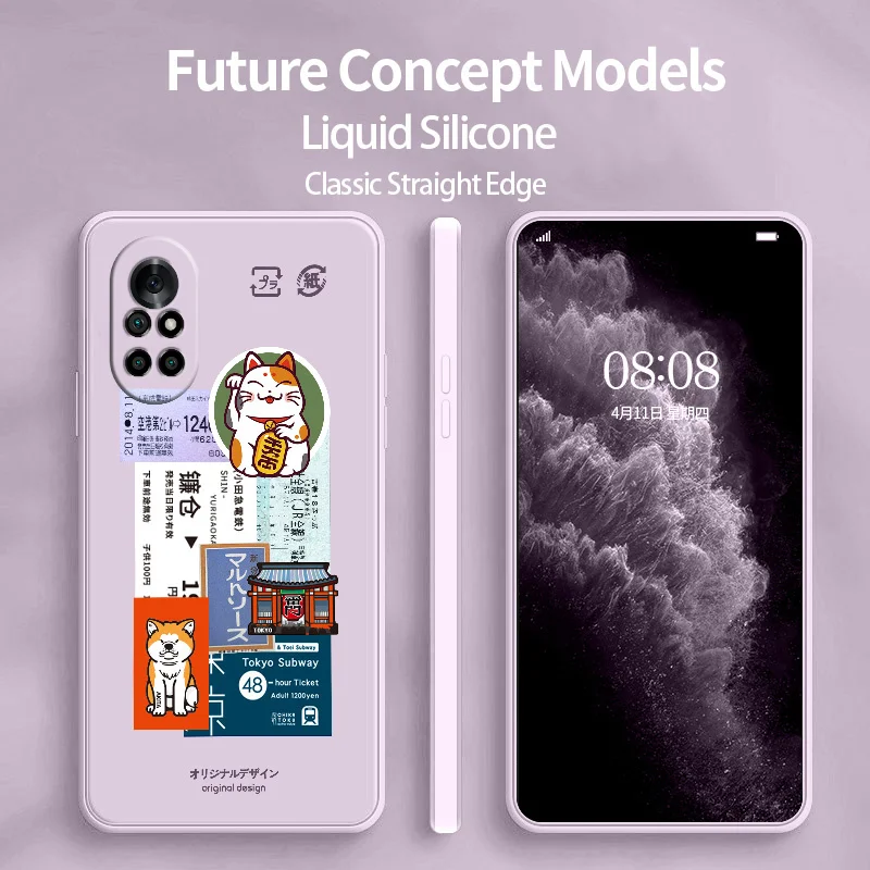 

Creative Ticket Collage Phone Case For Huawei Nova8 8Pro 8SE Nova 7 7Pro 7SE 6 6se 5 5Pro 5Z 5I 5Ipro 5T 4 4E Silicone Cover