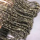 Бусины Из Натурального золотистого обсидиана 2, 3 мм, бусины из микрокамня, разделительные бусины россыпью, золотистые, черные, обсидиановые бусины-разделители, бусины с драгоценным камнем, подарки для изготовления ювелирных изделий