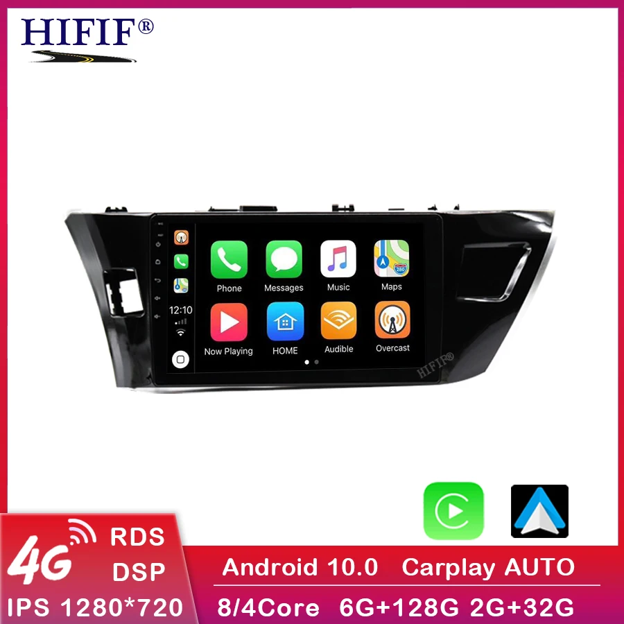 Автомагнитола 2DIN Android 10 6 ГБ + 128 Гб мультимедийный видеоплеер для Toyota Corolla Ralink 2014-2016