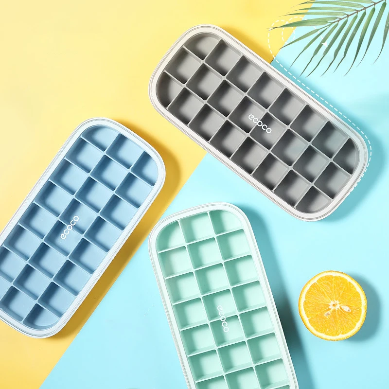 

Ice Cube Mold Home Ice Tray Ice Box 2020 New Product With Lid Fast Freezer Silicone Refrigerator 24 Grid Ice Making Mold