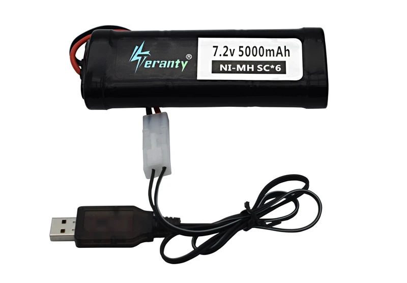 Цвет: желтый Обновленная батарея 5000mAh 7,2 V ni-mh с разъемом Tamiya 7,2 v зарядное устройство SC* 6 ячеек 3500MAH 7,2 v Аккумулятор для радиоуправляемого автомобиля игрушечной лодки танк - Цвет: Цвет: желтый