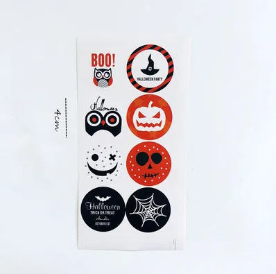 

Halloween decorative sticker ghost festival pumpkin round stickers candy bag packing decoration party kids favors supply