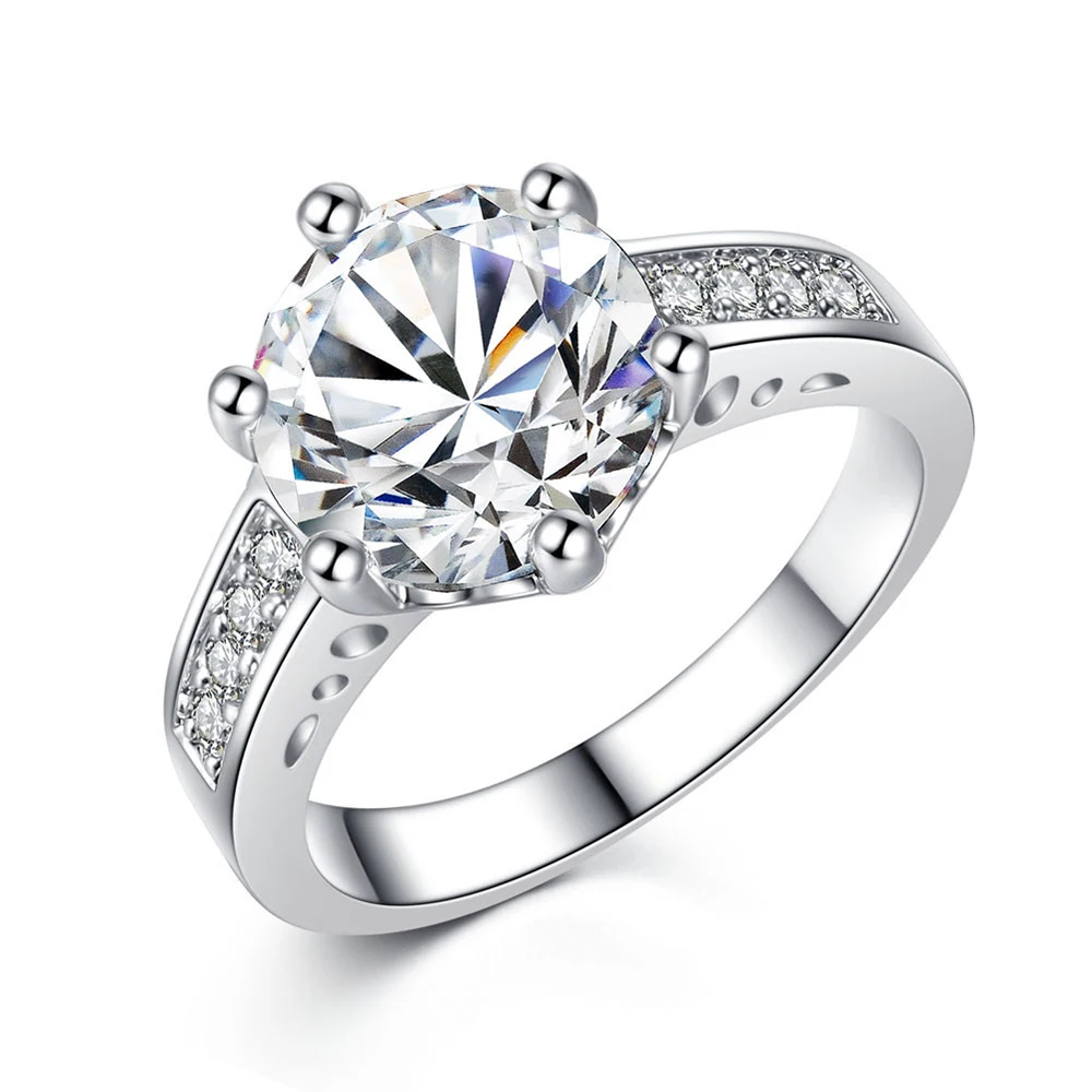 

Simple Atmosphere Lovers Promise Ring Luxury Crystal Cubic Zirconia Rings for Women Valentines Anniversary Gift