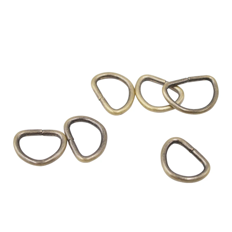Copper 20 шт./лот D кольца пряжки для сумки аксессуары 2 точки кольца поделки крюк цепь для сумки ключ металлический чехол, аксессуары оптом - Цвет: Copper