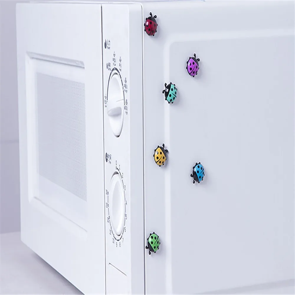 

6Pcs Mini Ladybug Fridge Magnets Creative Refrigerator Magnetic Stickers