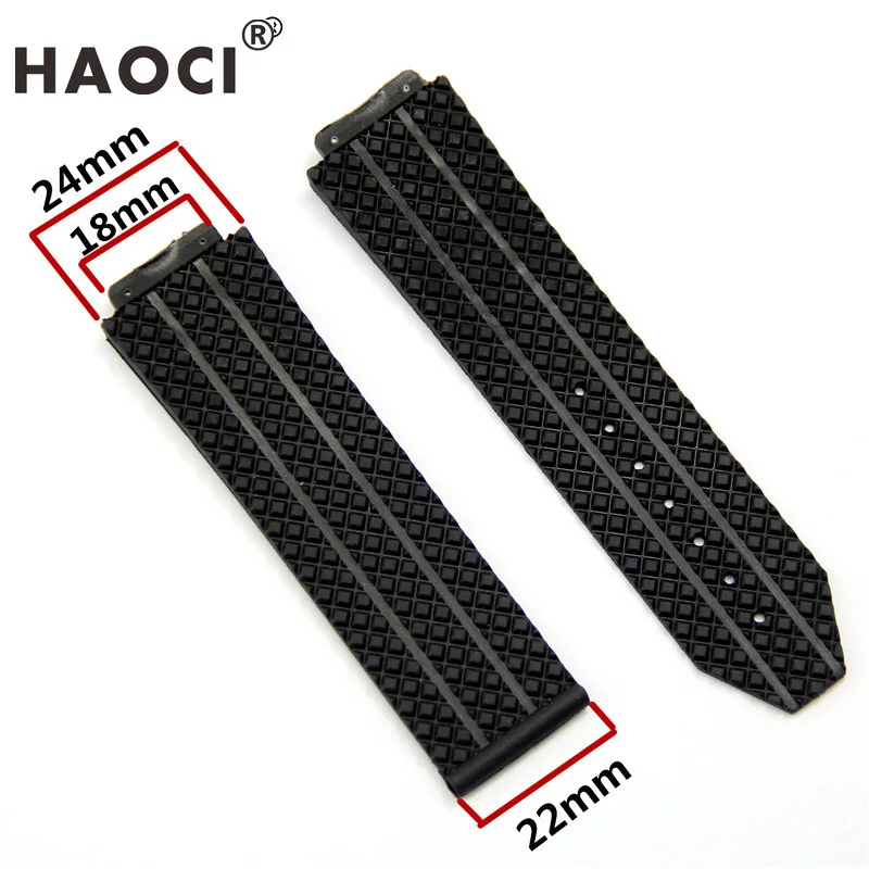 24mm Silicone Edition Fashion WatchBand For hublot Big Bang Series Skidproof Band Soft Watch Strap For HUBLOT Wrist Bracelet