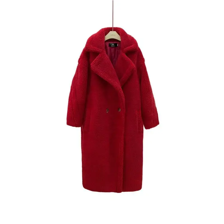 

Women 2021 Autumn Winter Fashion Teddy Bear Fur Coat Female Wool Coats Loose Jacket Ladies Warm Thicken Outerwear X714