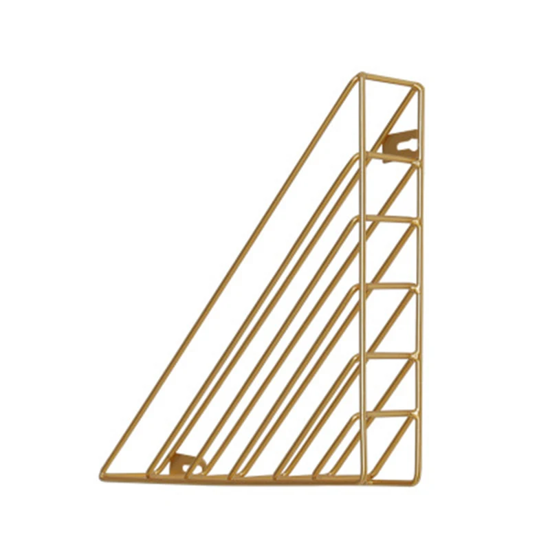 INS Triangular Iron Wall Storage Rack Shelf Wall-Mounted Hollow Bookshelf Decor Living Room Office Bedroom Decorative | Дом и сад
