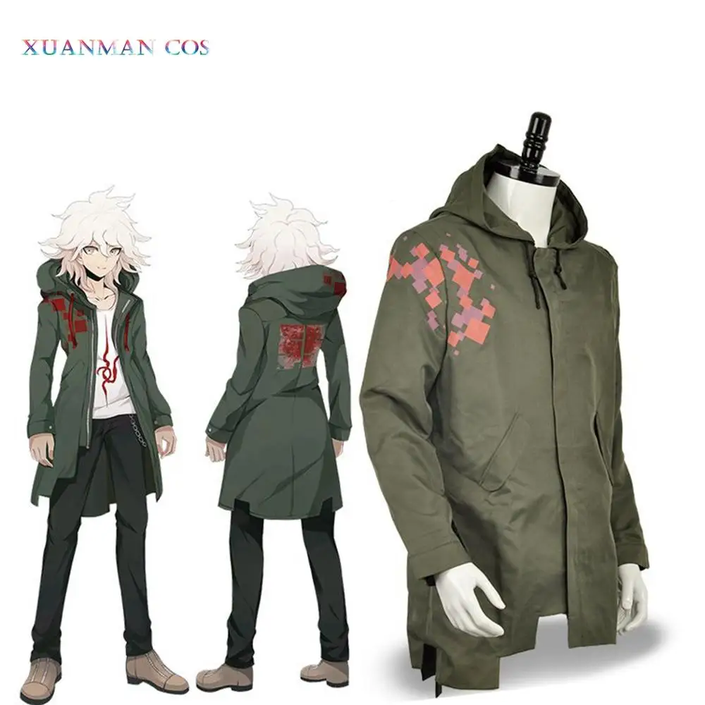 Куртка Super Danganronpa 2 толстовка Nagito Komaeda армейского зеленого цвета пальто только для