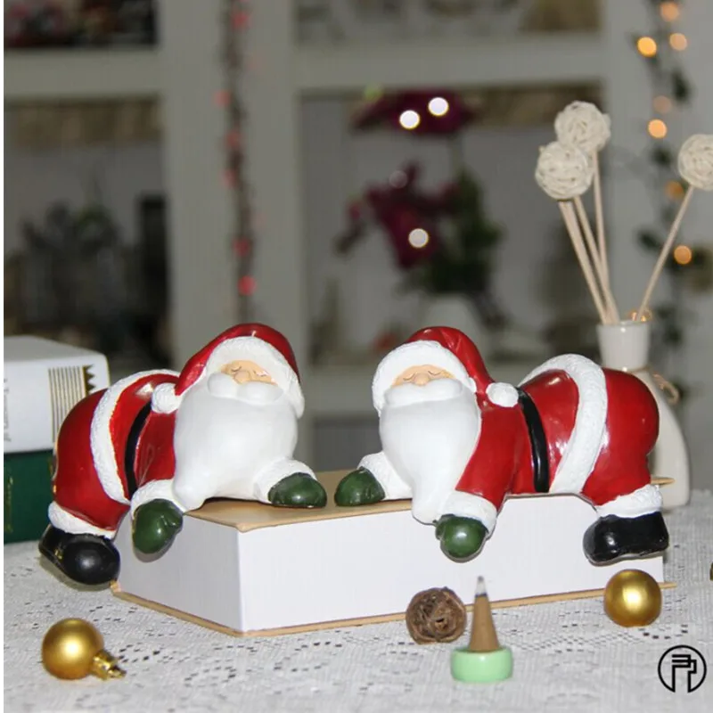 

1pcs Nordic style retro creative gift table Santa Claus indoor home decoration resin crafts ornaments