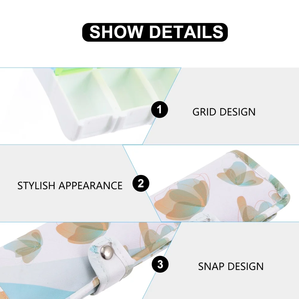 

Portable 2 Times A Day Large Weekly Pill Organizer Pill Case with Storage Bag