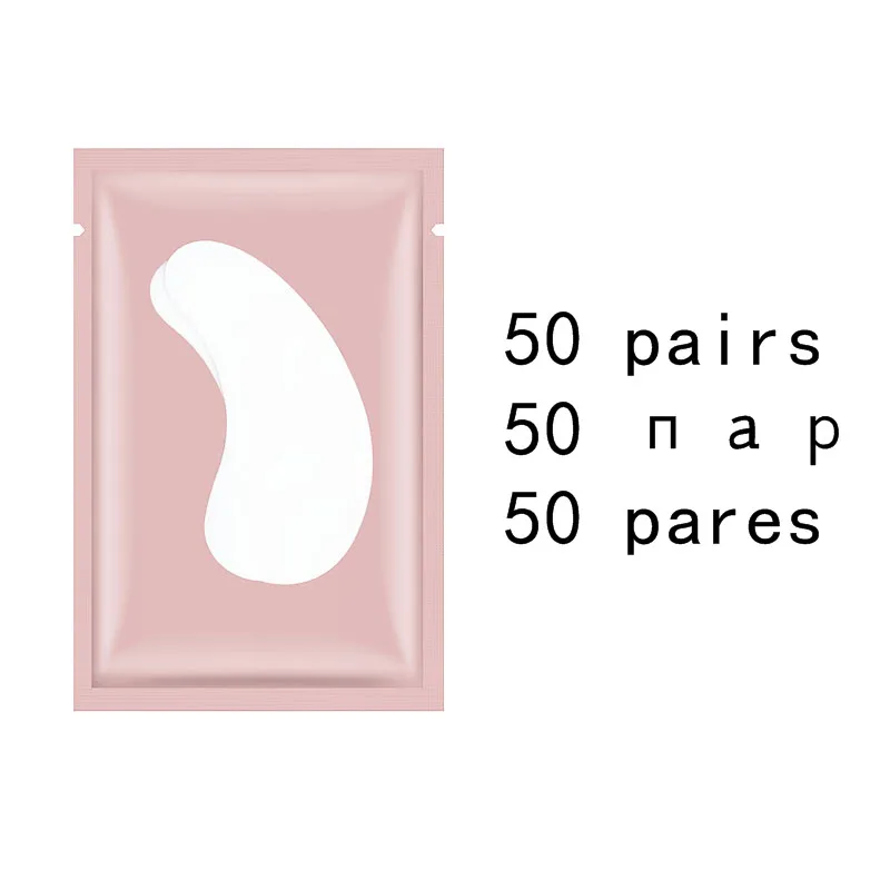 pink 50 50 шт накладки для наращивания ресниц бумажные патчи для наращивания для глаз наклейки для ресниц под накладками для глаз без ворса увлажнение век бумажные патчи - Цвет: pink 50