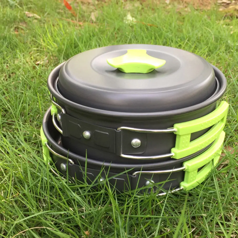 

1 Set Camping Cookware Portable Aluminum Oxide Outdoor Picnic Cooking Pan Pot