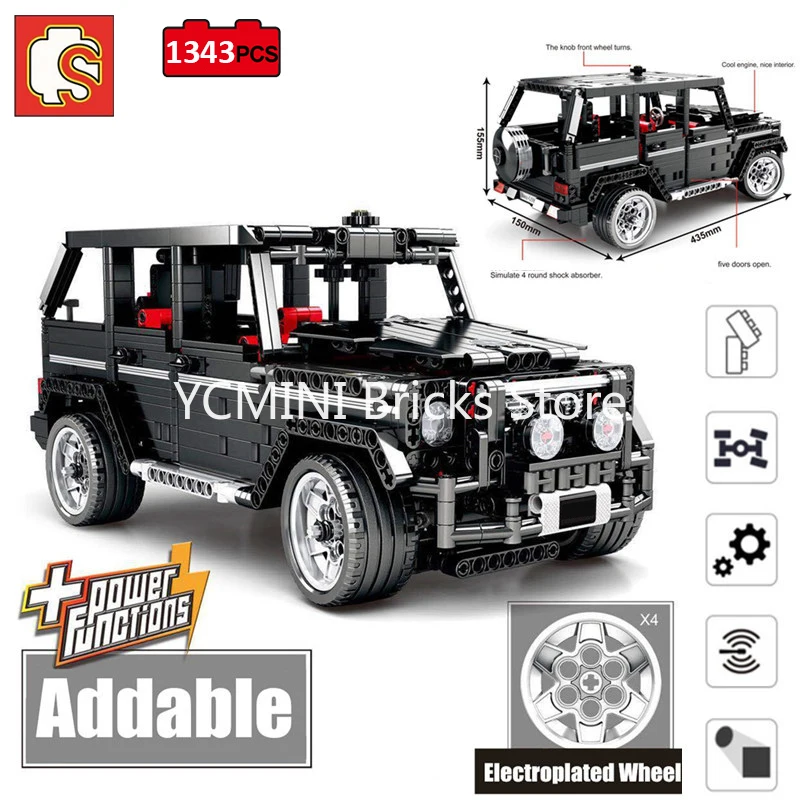 Конструктор Sembo модель MOC Car G Class SUV G500 внедорожник AWD автомобили Строительные