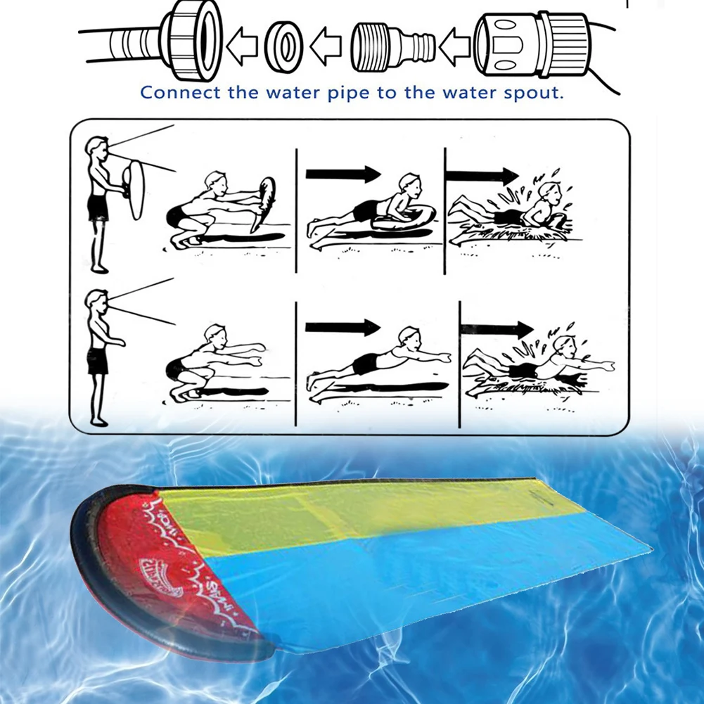 

Children Adult Funny Toys Inflatable NEW Giant Surf Double Water Slide Pools Kids Summer Lawn Backyard Garden Outdoor Water Toys
