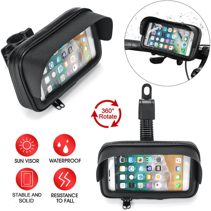 

MTB Bike Bicycle Holder Bag Pouch Touch Screen Bicycle Motorcycle Handlebar Holder for 5.5-6.5 inch Waterproof Cycling Mounts