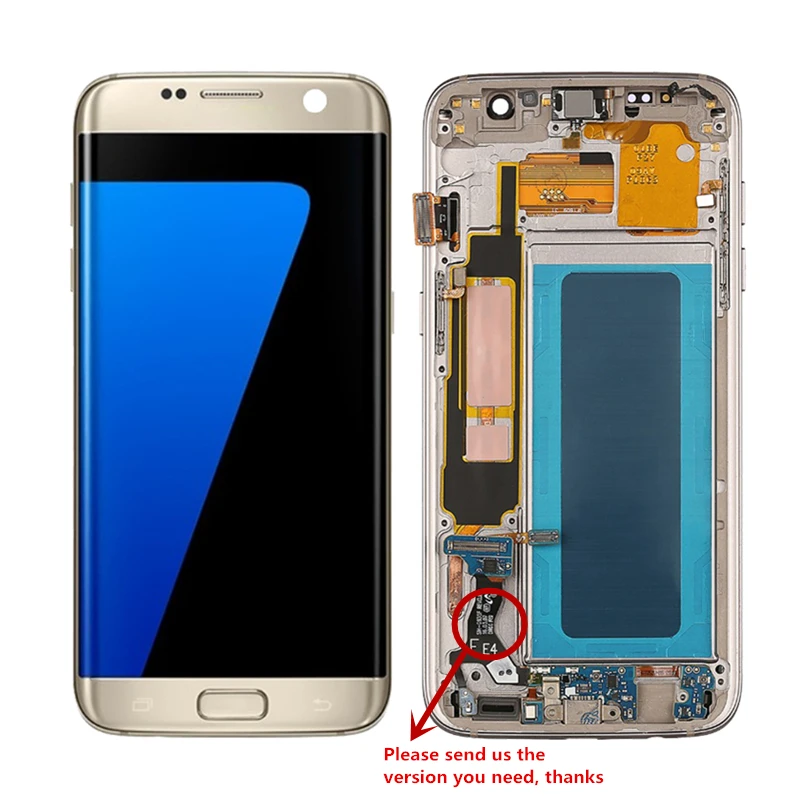 Оригинальный AMOLED LCD для Samsung Galaxy S7 край SM G935F дисплей с сенсорным экраном в сборе OLED