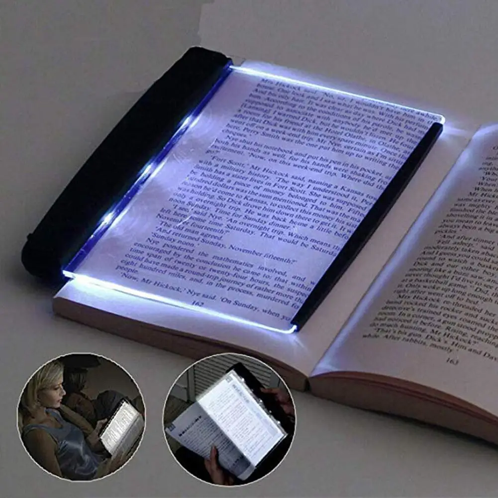 

Creative Flat Plate LED Book Light Reading Night Light Portable Travel Dormitory Desk Lamp Home Indoor Kid Bedroom Read Gadgets