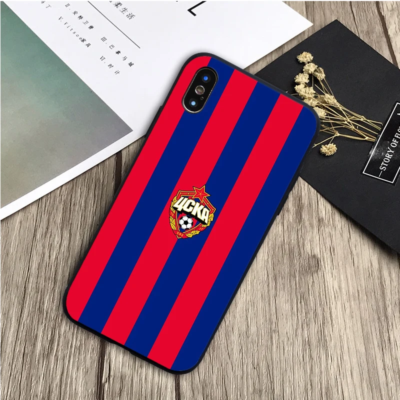 ЦСКА Черный силиконовый чехол для мобильного телефона iPhone 12 XR XS Макс 5 5S SE 2020 6 6S 7 8