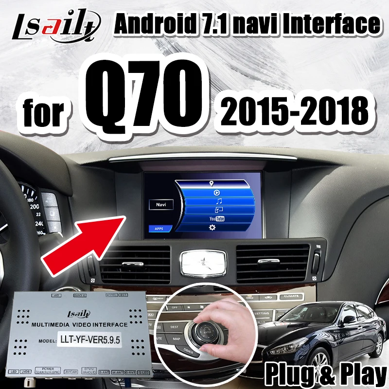 Android 7,1 автомобильный аудио видео интерфейс для Infiniti Q70- с Mirrorlink, youtube, carplay, gps навигационная коробка от Lsailt