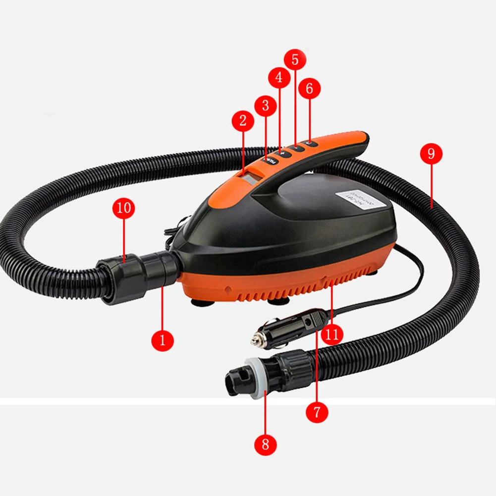 

12V Digital Electric Air Pump With Nozzle Inflatable Hoses For Inflatable Bed Inflatable Rubber Boat Kayak Airbed Inflatable Bed