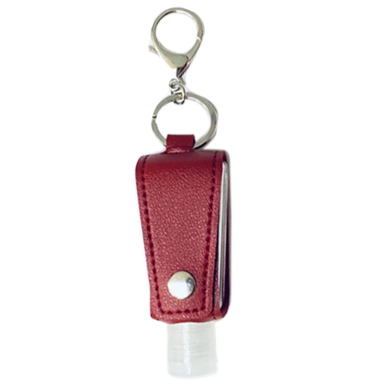 

Прозрачный пустой контейнер для дезинфицирующего средства для рук с держателем для ключей из искусственной кожи U2JD