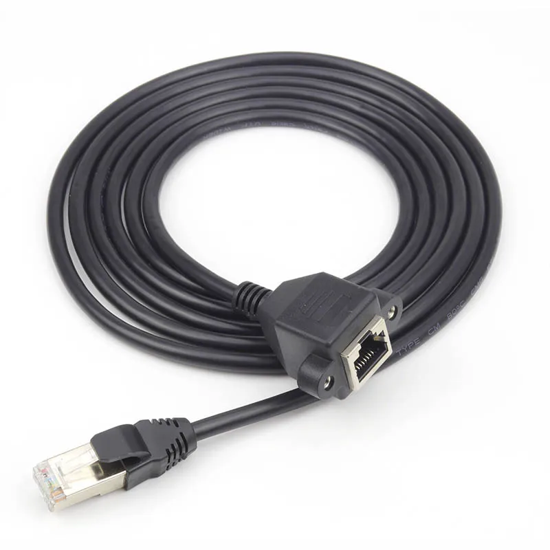 RJ45 Cat5e Cable Male to Female Screw Panel Mount Ethernet LAN Network Extension 30cm/60CM/1M/1.5M/3M | Компьютеры и офис