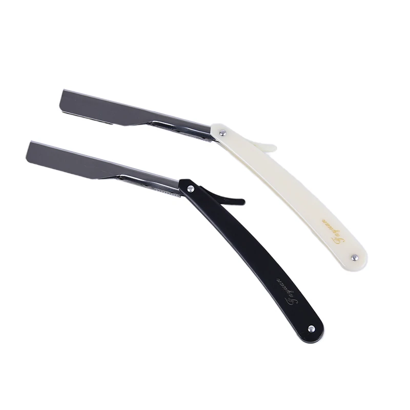 

Men Shaving Barber Tools Hair Razor and Blades Antique Black Folding Shaving Knife Stainless Steel Straight razor Holder