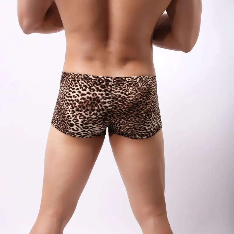 

4pcs Boxer Shorts Underpants man Men's Panties Men Boxer Underwear Fashionable Leopard Print Breathable Pump Sexy Boxer Shorts