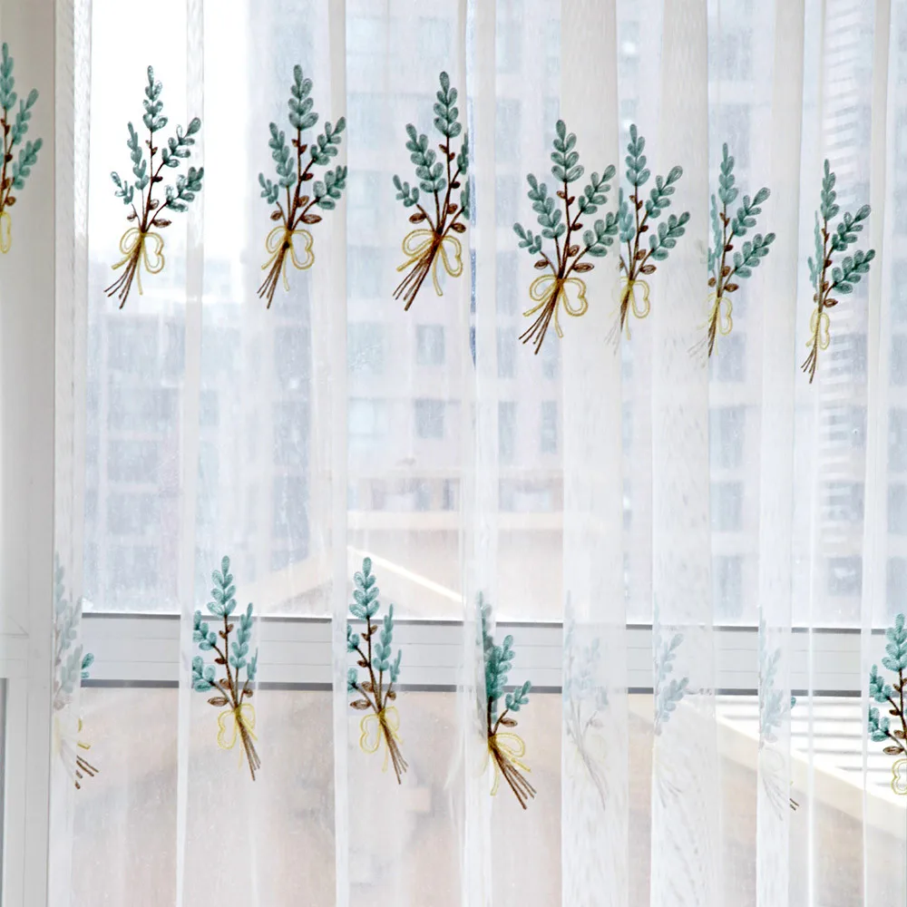 Модные прозрачные Занавески с цветами тюль драпировка для окон 1 панель ткань