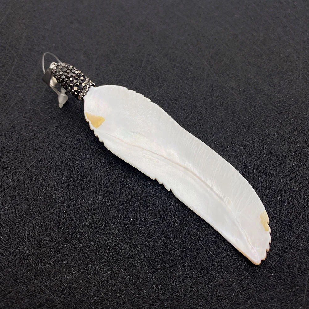 1 шт. кулон в виде белого пера с имитацией жемчуга | Украшения и аксессуары