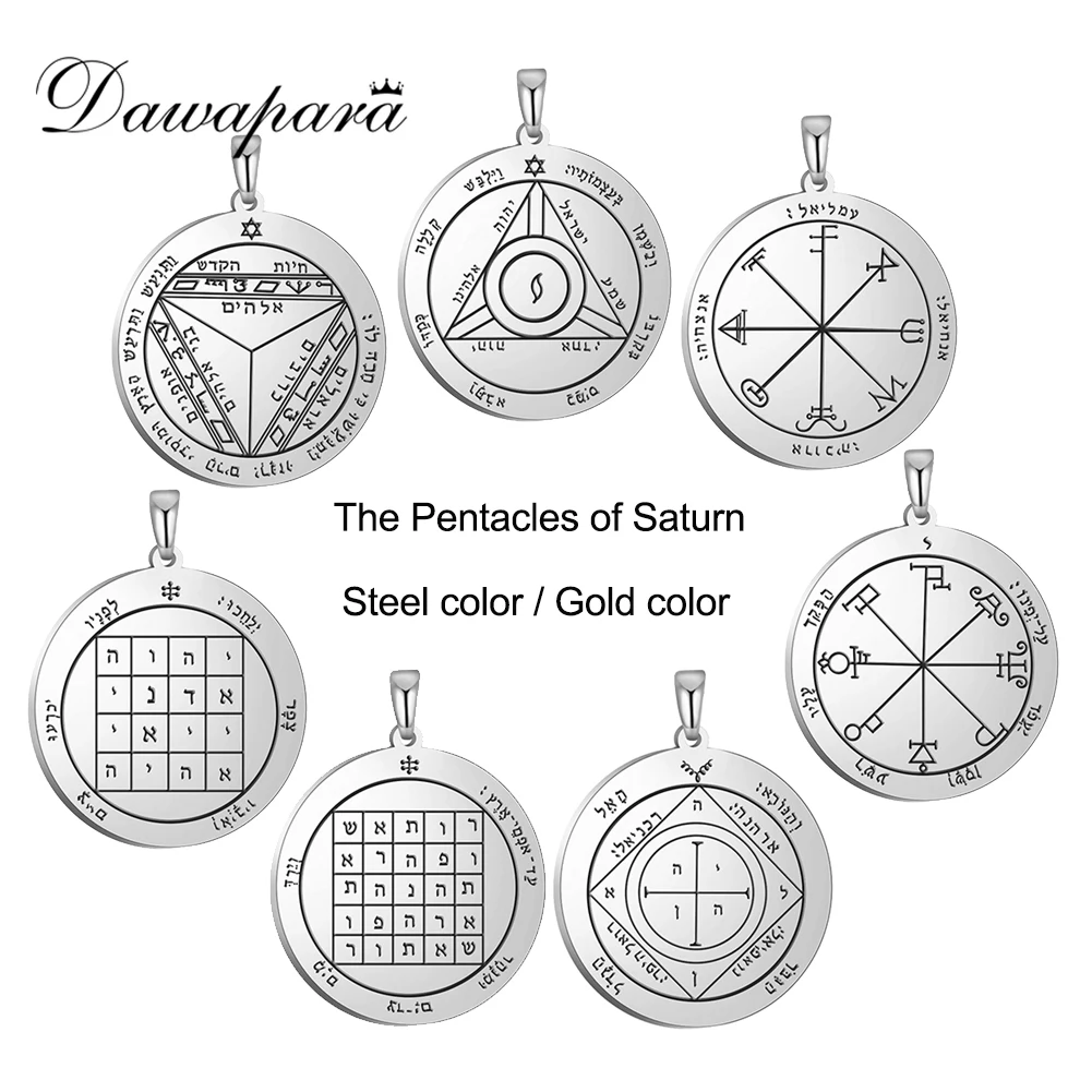 Dawapara Pentacle of Saturn Solomon Accessories Attracting Money Business Talisman Pendant for Necklace Stainless Steel Jewelry | Украшения
