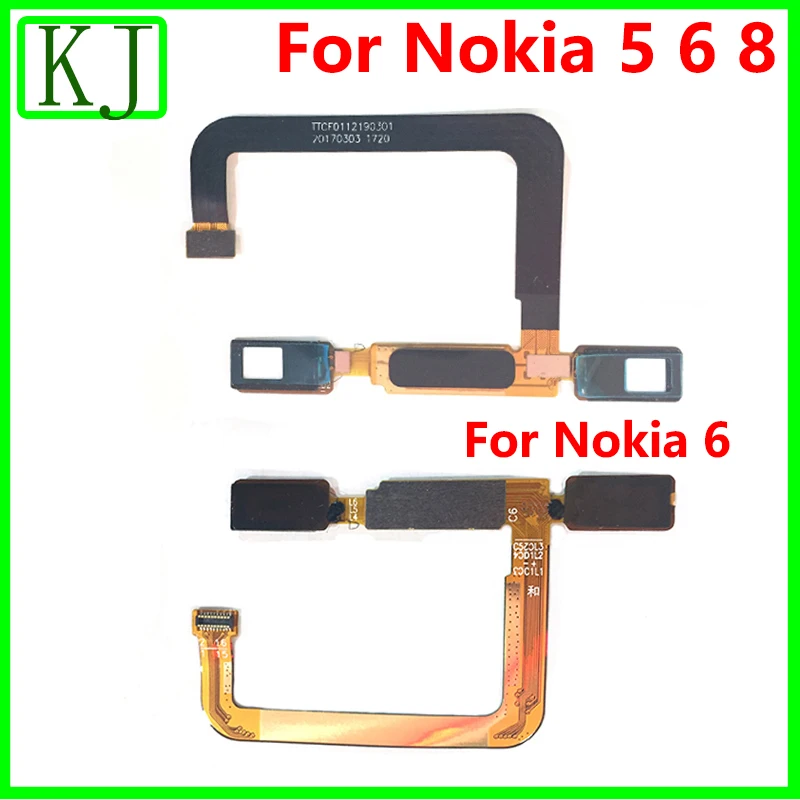 Для Nokia 5 6 8 Кнопка Домой датчик отпечатков пальцев гибкий кабель задняя кнопка Ключ Touch ID Flex для n5 n6 n8
