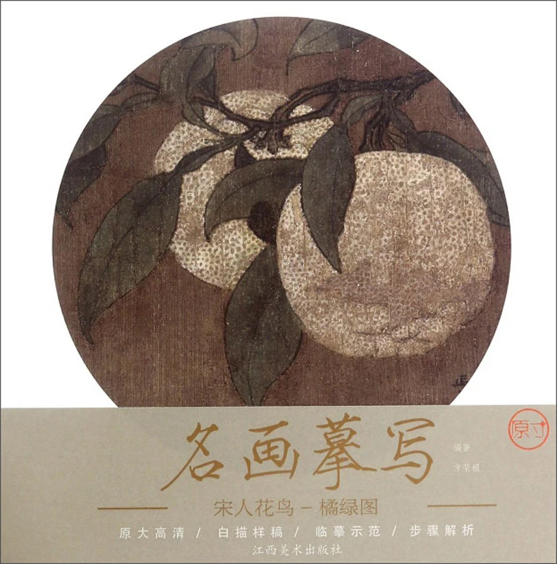 

Song People'S Flowers And Birds (Orange And Green Picture)-Famous Paintings Meticulous Line Drawing Technique Copy Books