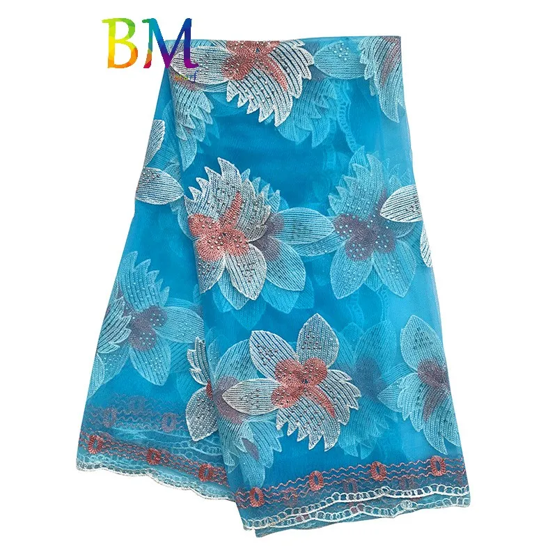 Новые африканские женские шарфы мусульманский вышитый шарф из тюли прозрачный