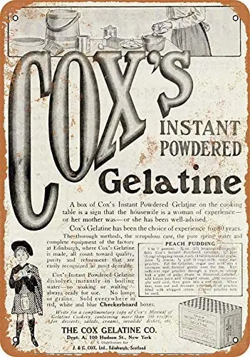 

Nonbrand 12 x 16 Aluminum Metal Sign - Vintage Look 1910 Cox's Instant Powdered Gelaaluminume 2