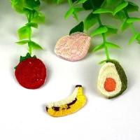 lovely small fruits avocado embroidered patches clothes decoration diy cartoon strawberry banana fruits series appliques