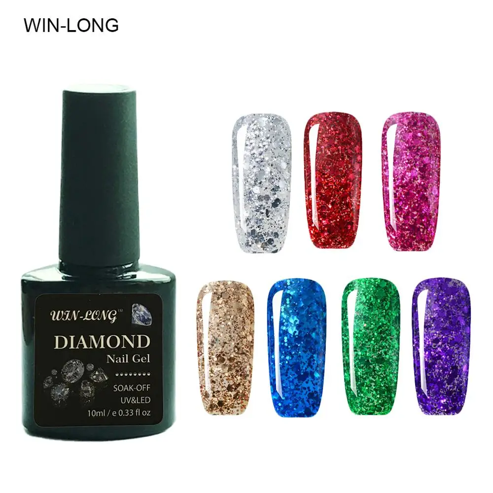 Блестящий Гель лак для ногтей блестящий УФ гель 10 мл Алмазный с верхним