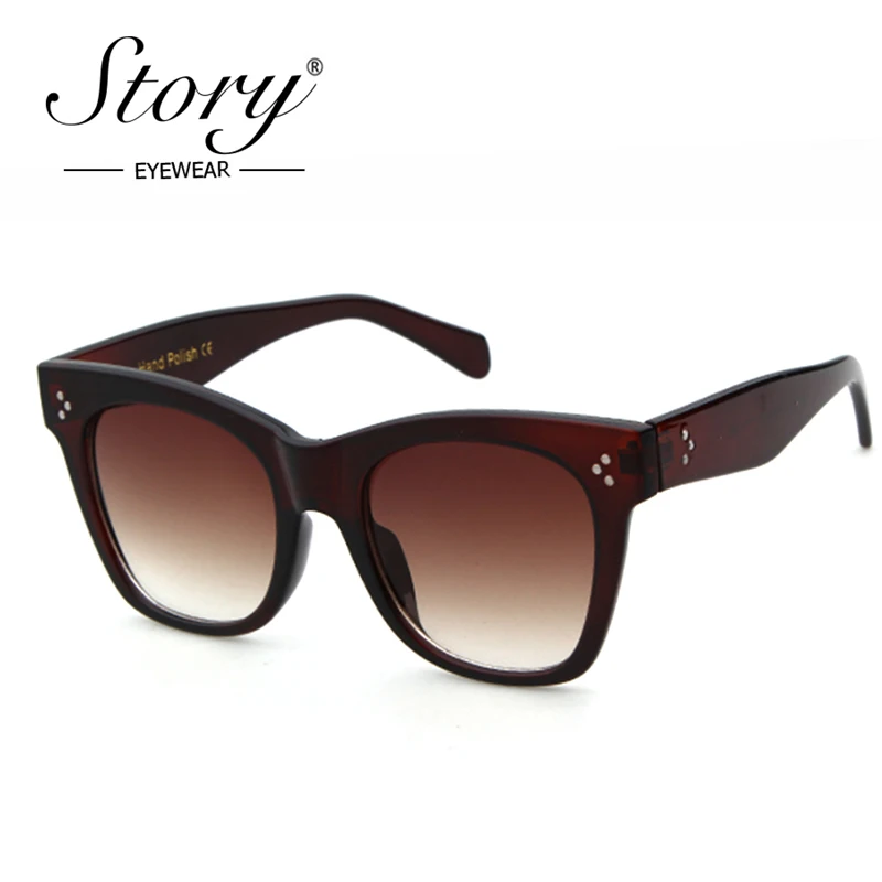 Очки солнцезащитные женские квадратные с заклепками и плоским верхом |