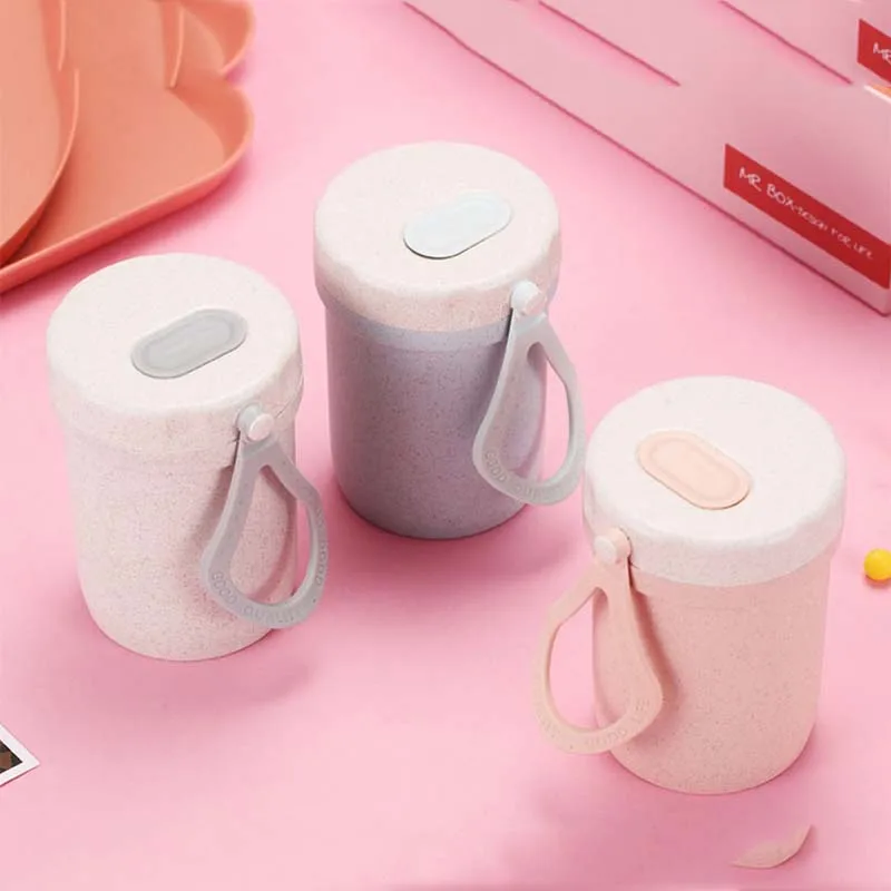 Креативная чашка для завтрака овсянки хлопья PP материал закусок с крышкой ложка