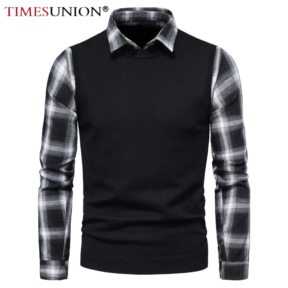 Джемпер мужской осенний трикотажный в клетку Повседневный 2021 | Мужская одежда