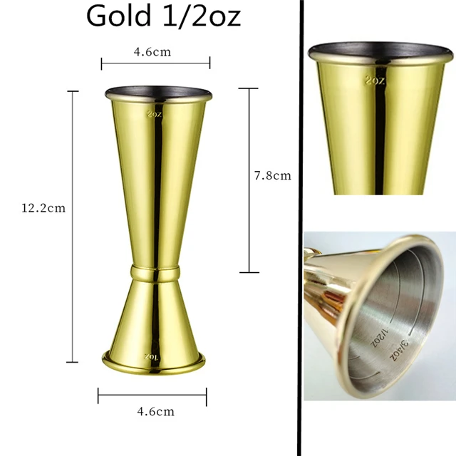 Gold 30ml-60ml Измерительный стаканчик инструменты барный измерительный шейкер для коктейля японский дизайн двойной дух измерительный стакан бармена барный инструмент - Цвет: Gold 30ml-60ml