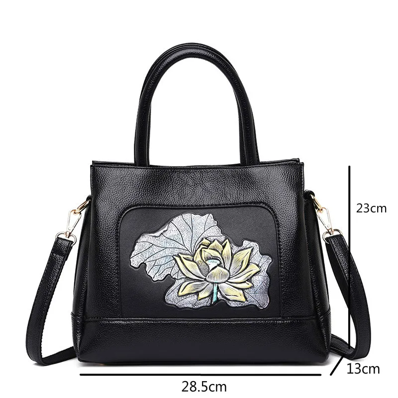 

Bestform 2021 New Retro Printing Women Bag Soft Leather Elegant Handbag Large Capacity Casual Tote Fashion Lady Shoulder Bags