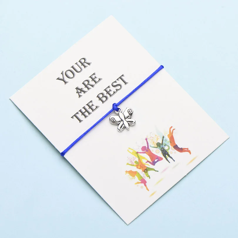 Браслет IYOE Wish Card You-лучший браслет с бабочками для женщин и девочек ручной работы