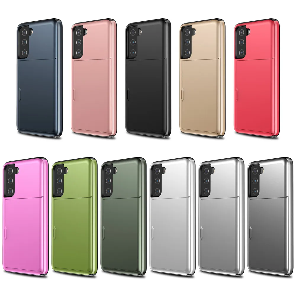 Чехол с отделениями для карт Samsung Galaxy S21 S30 Ultra Note 10 9 8 S10 5G S9 S8 Plus S10E S7 S6 Edge s21 +