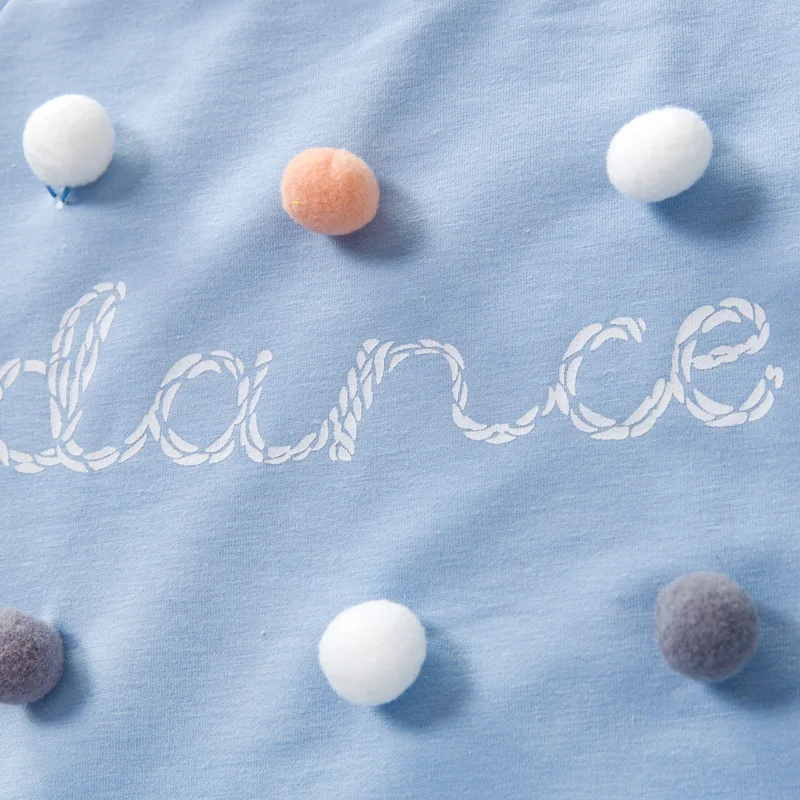 

2021New Spring Autumn Cartoon Letter Embroidery Sweatshirt Girl Fashion Long Hoodie Dress Pullover Children Girls Clothing Dress