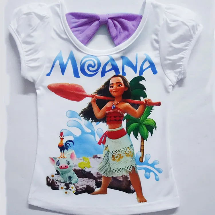 Moana/летние вечерние платья принцессы с изображением океана для маленьких девочек, платье с рисунком Моаны для детей, От 3 до 12 лет Одежда для девочек футболка+ короткая юбка