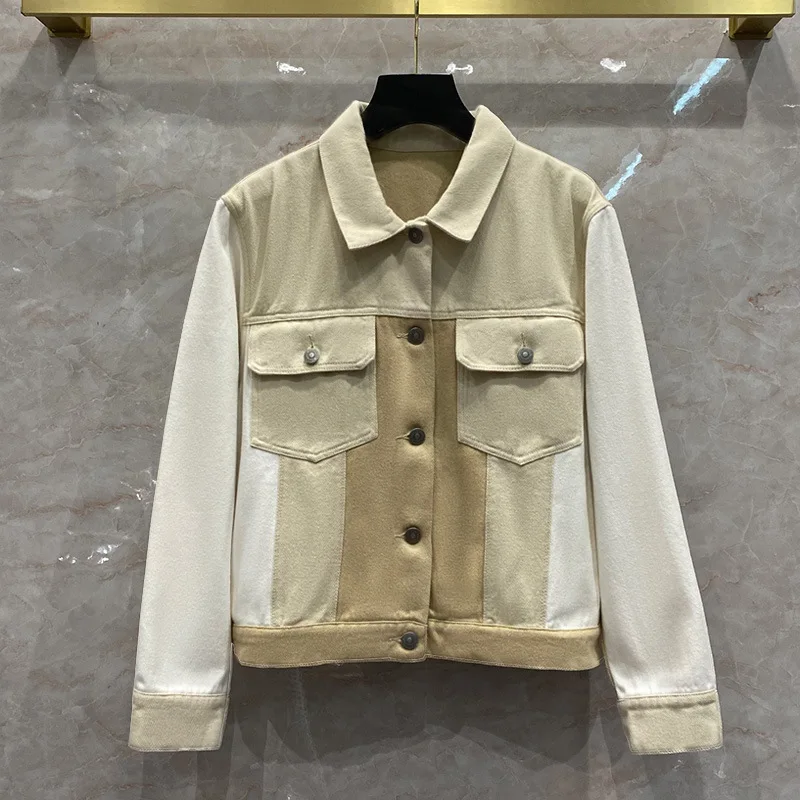 

Джинсовая куртка ins, короткий выпуск, с металлическими кнопками, в стиле знаменитостей, для мужчин и женщин